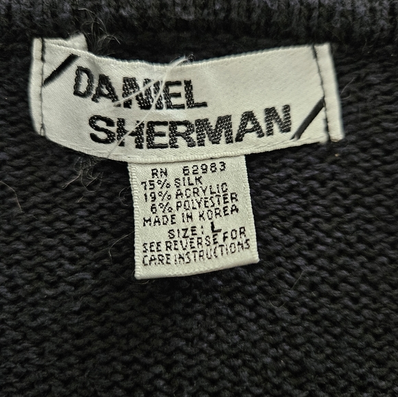 Silk Blend Daniel Sherman Oversize Black Cardigan - NWOT - Size L - Picture 9 of 12